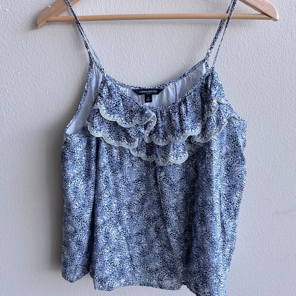 Banana Republic Blue and White Camisole